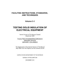 FACILITIES INSTRUCTIONS, STANDARDS,   AND TECHNIQUES Volume 3-1