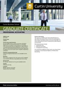 Curtin Business School  GRADUATE CERTIFICATE PROFESSIONAL ACCOUNTING CRICOS code 051616A