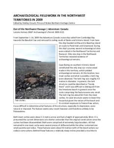 ARCHAEOLOGICAL FIELDWORK IN THE NORTHWEST  TERRITORIES IN 2009  Edited by Shelley Crouch, Prince of Wales Northern Heritage Centre    Out of the Northwest Passage | Adventure Canada  Latonia H