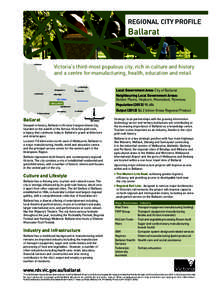 Regional City Profile  Ballarat Mildura