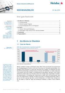 Helaba Volkswirtschaft/Research  WOCHENAUSBLICK 20. Mai 2016