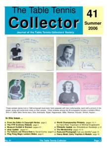 The Table Tennis  Collector 41 Summer