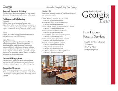 Georgia  Law Research Assistant Training  Alexander Campbell King Law Library