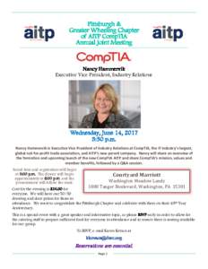 Pittsburgh & Greater Wheeling Chapter of AITP CompTIA Annual Joint Meeting  Nancy Hammervik