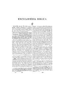 Encylodaedia Biblica; a critical dictionary of the literary, political and religious history, the archaeology, geography, and natural history of the Bible