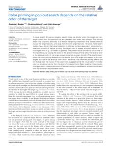 ORIGINAL RESEARCH ARTICLE published: 08 April 2014 doi: fpsygColor priming in pop-out search depends on the relative color of the target