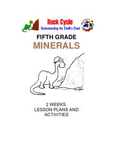 FIFTH GRADE  MINERALS 2 WEEKS LESSON PLANS AND