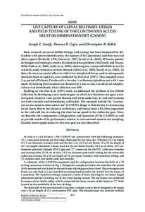 BULLETIN OF MARINE SCIENCE, 79(3): 853–858, 2006  NOTE Live capture of larval billfishes: design and field testing of the Continuous Access