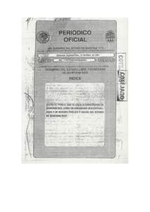 PERIODICO OFICIAL GOBIERNO DEL ESTADO DE QUINTANA ROO Chetumal, Quintana Roo, 31 de mayo de 1991