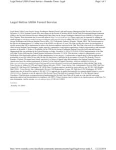 Appeal / Appellate review / Lawsuits / Legal procedure / United States Forest Service / Roanoke /  Virginia / Virginia / George Washington and Jefferson National Forests / Court systems