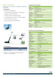 GPS-C 2R/FM/...  SPEZIFIKATION DES STRAHLERS GPS Antenne mit 1/4 λ Strahler mit Stoßfeder für das 160 MHz und FM Band