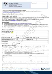 Category A form Special Access Scheme