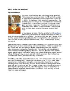 Biotechnology / Wine rating / James Laube / Laube / American wine / Food and drink / Robert M. Parker /  Jr. / Wine critics / Wine / Year of birth missing