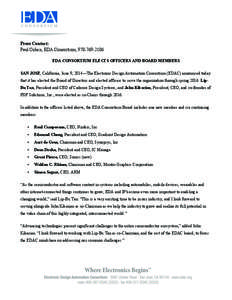 Mentor Graphics / Aart de Geus / Eda / Synopsys / Standards organizations / Daisy Systems / Phil Kaufman Award / Electronic engineering / Cadence Design Systems / Electronic design automation