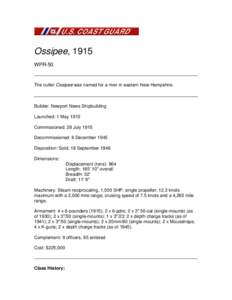 United States / USS Ossipee / USS Acushnet / USCGC Ossipee / Science and technology in the United States / Watercraft