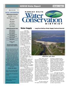 KDWCD Water Report  Volume 1, Issue 1 March 30, 2011 Visit us - www.kdwcd.com