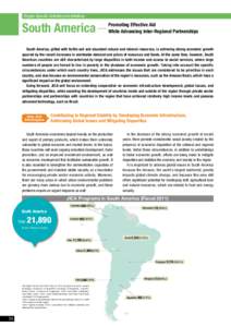 Region-Specific Activities and Initiatives  Effective Aid South America—Promoting While Advancing Inter-Regional Partnerships South America, gifted with fertile soil and abundant natural and mineral resources, is achie