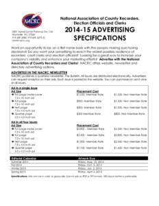 National Association of County Recorders, Election Officials and Clerks 2501 Aerial Center Parkway Ste. 103 Morrisville, NC[removed]2080, [removed]f) [removed]