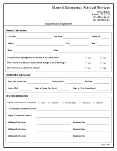 Application for employment / Manvel /  Texas / Email / Personal life / Technology / Employment / Recruitment / Greater Houston