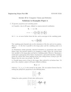 Engineering Tripos Part IIB  FOURTH YEAR Module 4F12: Computer Vision and Robotics Solutions to Examples Paper 2