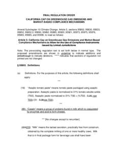 Microsoft Word - Cap and Trade Final Regulation Order OAL.docx