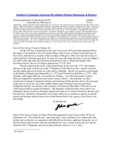 Southern Campaign American Revolution Pension Statements & Rosters Pension application of John Brown S2393 Transcribed by Will Graves f24DEL[removed]
