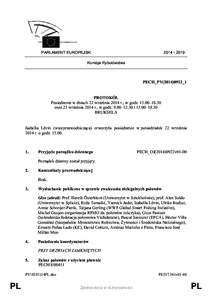 [removed]PARLAMENT EUROPEJSKI Komisja Rybołówstwa  PECH_PV(2014)0922_1