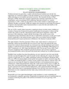AMERICAN SOCIETY OF PLANT BIOLOGISTS STATEMENT ON