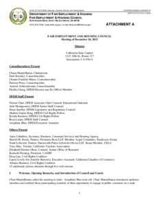 STATE OF CALIFORNIA | Business, Consumer Services, and Housing Agency  GOVERNOR EDMUND G.BROWN JR. DIRECTOR PHYLLIS W. CHENG  DEPARTMENT OF FAIR EMPLOYMENT & HOUSING