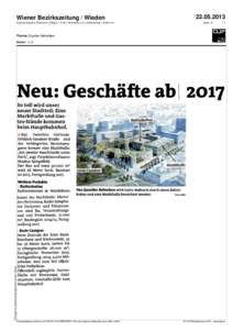 Wiener Bezirkszeitung / Wieden Erscheinungsland: Österreich | Auflage: 12.165 | Reichweite: k.A. | Artikelumfang: mm²  Seite: 16