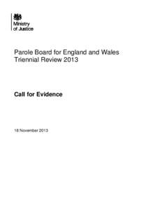 Parole Board for England and Wales Triennial Review 2013