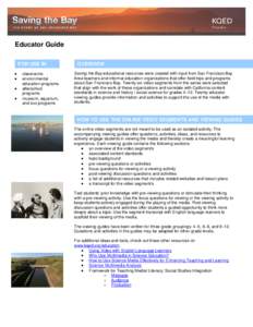 Educator Guide FOR USE IN    
