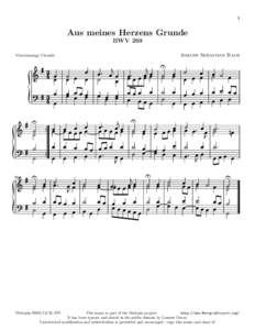 1  Aus meines Herzens Grunde BWV 269 Johann Sebastian Bach