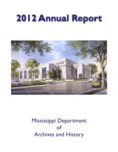 2012 Annual Report  Mississippi Department of Archives and History