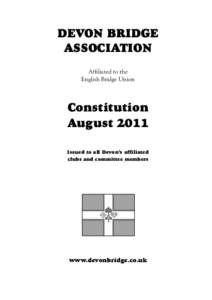 DEVON BRIDGE ASSOCIATION Affiliated to the English Bridge Union  Constitution