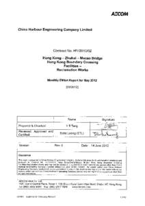 Contract No. HY[removed]Hong Kong-Zhuhai-Macao Bridge Hong Kong Boundary Crossing Facilities – Reclamation Works Monthly EM&A Report for May 2012