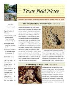 Texas Field Notes - Apr10