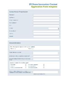 IPI News Innovation Contest Application Form template 