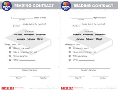 READING CONTRACT  READING CONTRACT I, _______________________, agree to read