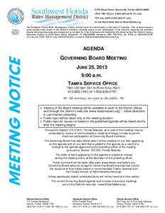 2379 Broad Street, Brooksville, Florida[removed][removed]or[removed]FL only) TDD only[removed]FL only) On the World Wide Web at WaterMatters.org An Equal Opportunity