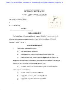 Plea Agreement: U.S. v. Sean E. Wagner