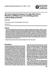 © EGU Water quality functi oning of the upper River Severn, Plynlimon, mid-Wales Hydrology and Earth System Sciences, 8(3), 521)