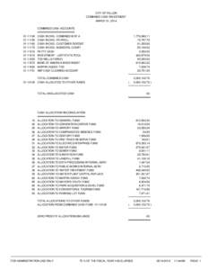 CITY OF FALLON COMBINED CASH INVESTMENT MARCH 31, 2014 COMBINED CASH ACCOUNTS[removed]11150