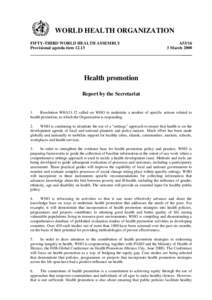 WORLD HEALTH ORGANIZATION FIFTY-THIRD WORLD HEALTH ASSEMBLY Provisional agenda item[removed]A53/16 3 March 2000