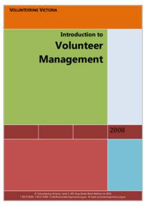 Introduction to Volunteer Management