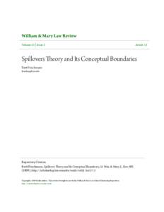 William & Mary Law Review Volume 51 | Issue 2 Article 13  Spillovers Theory and Its Conceptual Boundaries
