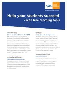 COMPUTER TOOLS  TEXTBOOK Take the “numb” out of “numbers” with SAM