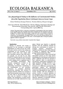 Eco-physiological study on the influence of contaminated waters from the Topolnitza River catchment area on some crops