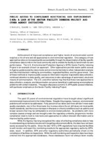 STANLEY, ELAINE G. AND TEPLITZKY, ANDREW L[removed]PUBLIC ACCESS TO COMPLIANCE MONIT ORING AND ENFORCEMENT