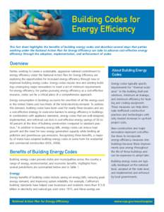 Building Codes for Energy Efficiency Fact Sheet
